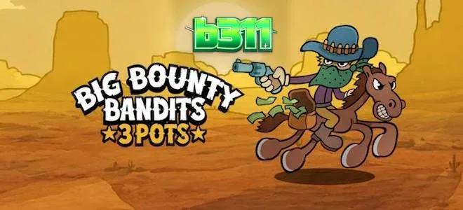 Interface de jogo do slot Big Bounty Bandits: 3 Pots com temática de Velho Oeste